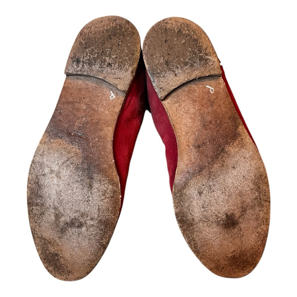 Vintage Italian Red Suede Knee-High Boots, 40 (9-10), Bench-Made - Picture 14 of 15